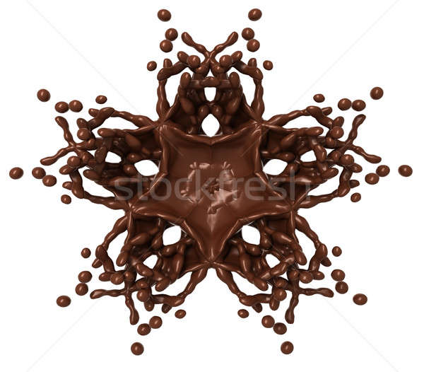 Zdjęcia stock: Star · splash · płynnych · czekolady · krople · odizolowany