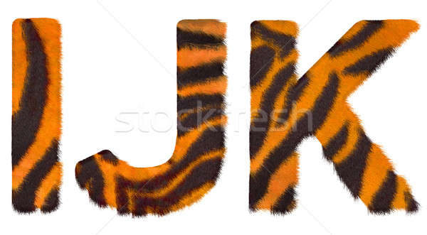 Tiger fell I J and K letters isolated Stock photo © Arsgera