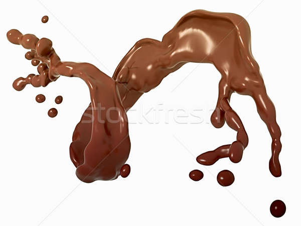 Flüssigkeit Schokolade splash isoliert weiß groß Stock foto © Arsgera