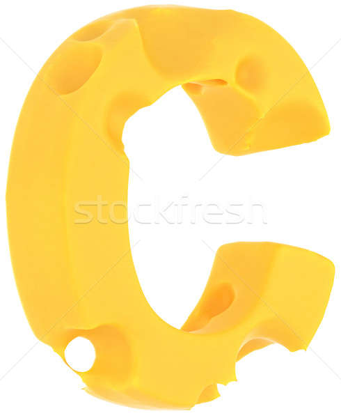 Cheeze font C letter isolated on white Stock photo © Arsgera