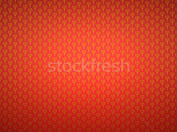 Red material with golden victorian ornament Stock photo © Arsgera