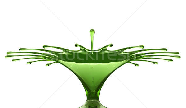 Foto stock: Salpico · colorido · verde · líquido · água