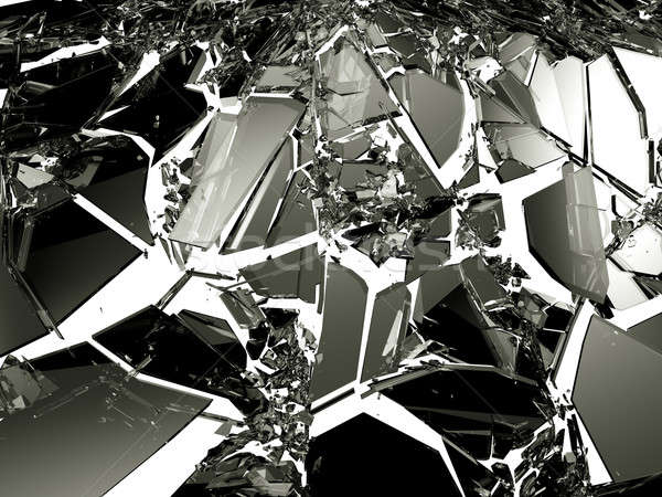 Broken glass pieces isolated on white Stock photo © Arsgera
