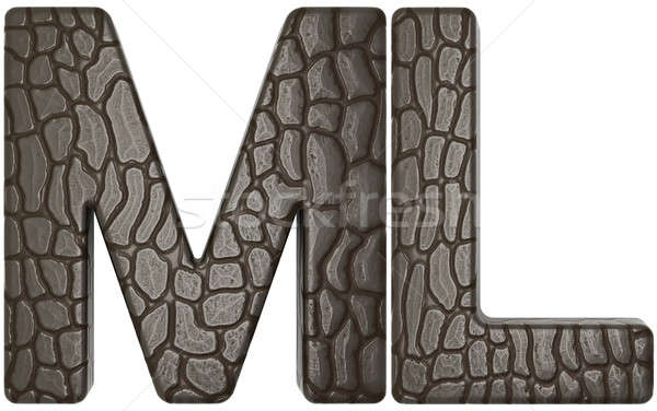 Alligator skin font m and l capital letters Stock photo © Arsgera