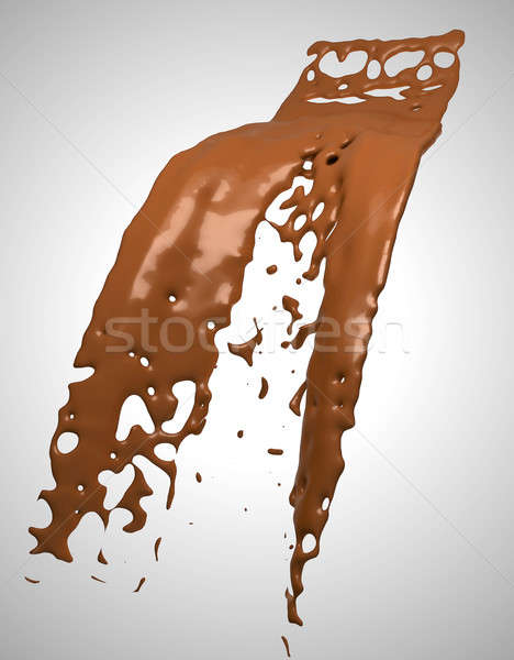 Gesmolten melk chocolade stroom groot Stockfoto © Arsgera