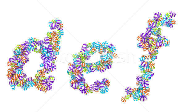 Sweet candy font D E F letters isolated Stock photo © Arsgera