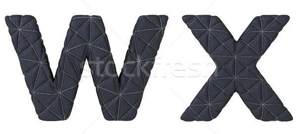 Lowercase stitched leather font w x letters Stock photo © Arsgera