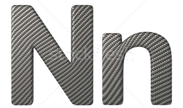 Carbon fiber font N lowercase and capital letters Stock photo © Arsgera