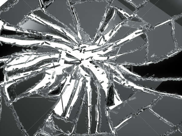 Demolished or shattered glass on white Stock photo © Arsgera