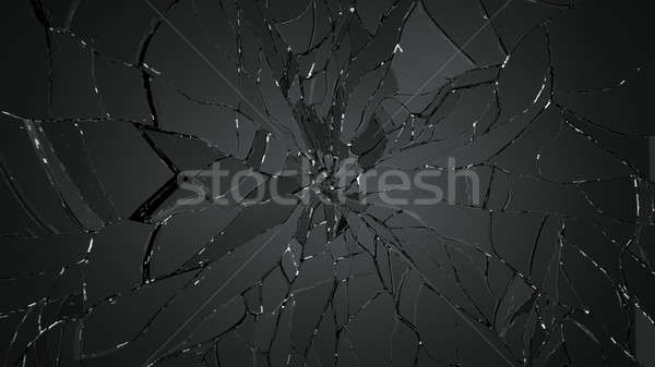 Stücke Glas schwarz groß Auflösung abstrakten Stock foto © Arsgera