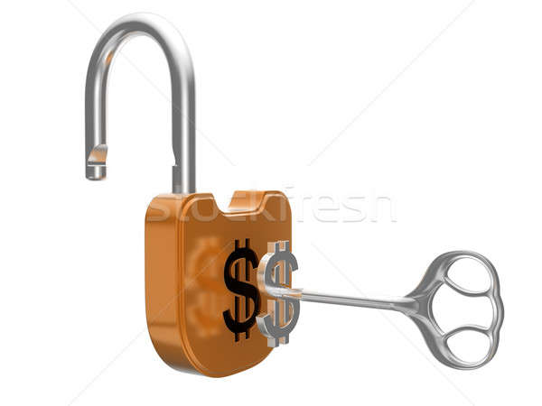 Unlocking the US dollar currency lock Stock photo © Arsgera