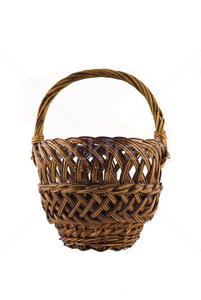 Small woven basket for food isolated over white Stock photo © Arsgera