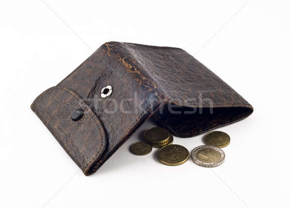Frayed wallet with change Stock photo © Arsgera