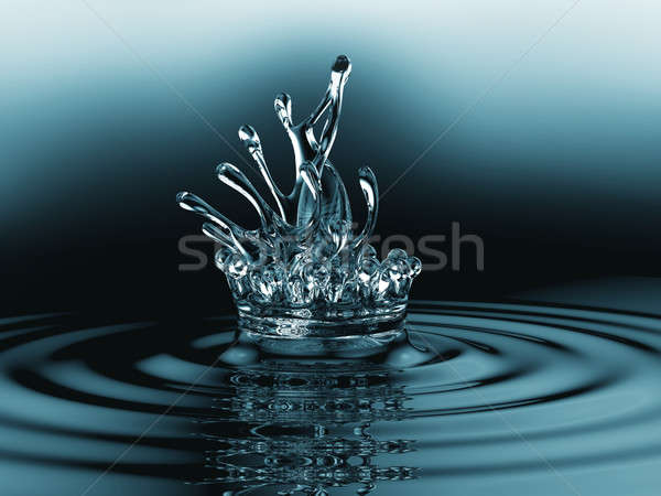 藍色 液體 飛濺 表面 商業照片 © Arsgera