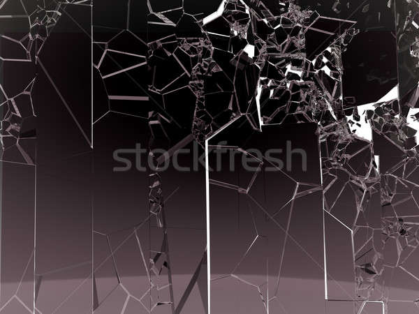 Rupt de sticlă izolat alb mare abstract Imagine de stoc © Arsgera