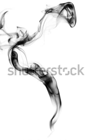 Abstract puff of black smoke over white Stock photo © Arsgera
