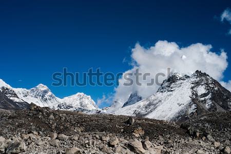 Peaks and clouds near Sacred Lake of Gokyo in Himalayas Stock photo © Arsgera