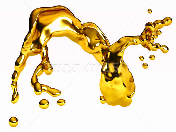 Foto stock: Splash · dorado · fluido · gotas · blanco · grande