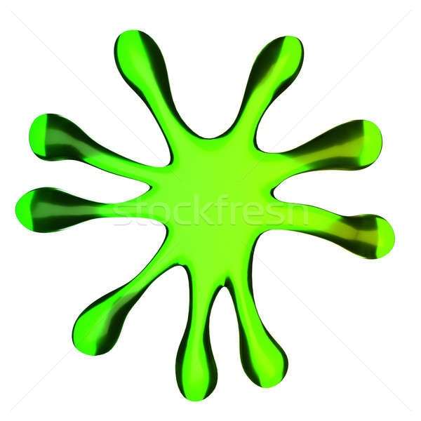 Verde fluid stropire izolat alb abstract Imagine de stoc © Arsgera