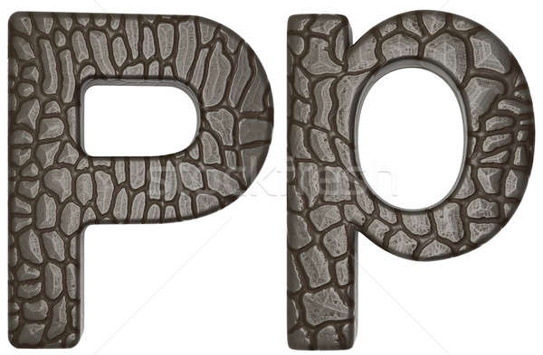 Alligator skin font P lowercase and capital letters Stock photo © Arsgera