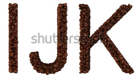 Coffee font E and F letters isolated Stock photo © Arsgera