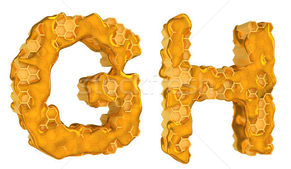 Honey font G and H letters isolated Stock photo © Arsgera