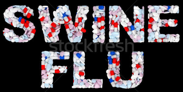 świnia grypa pigułki narkotyków odizolowany Zdjęcia stock © Arsgera