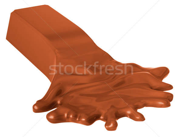 Csokoládé szelet izolált fehér bár szín eszik Stock fotó © Arsgera