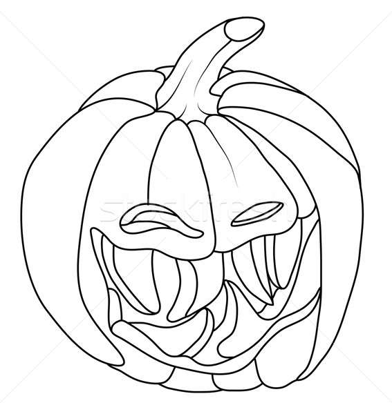 Creepy Smiley Halloween pumpkin face isolated Stock photo © Arsgera