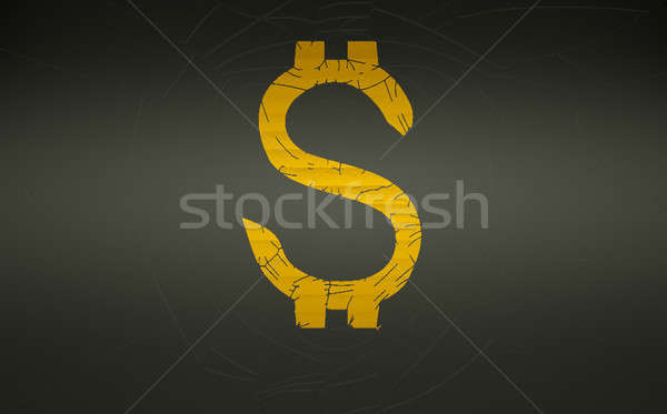 Crapat sticlă dolar simbol bancar criza Imagine de stoc © Arsgera