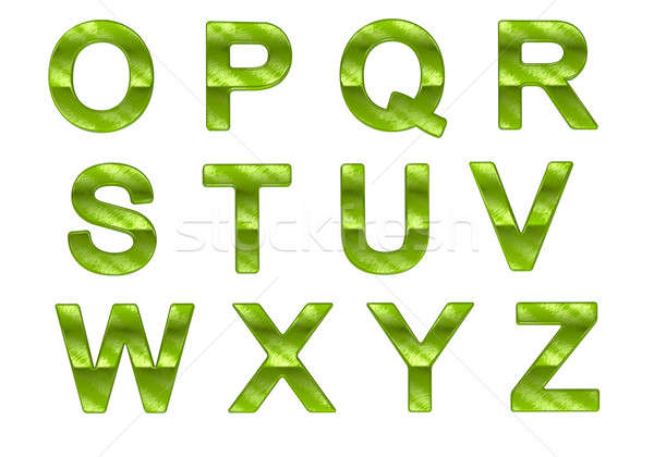 Green ecofriendly O-Z letters with grass pattern  Stock photo © Arsgera