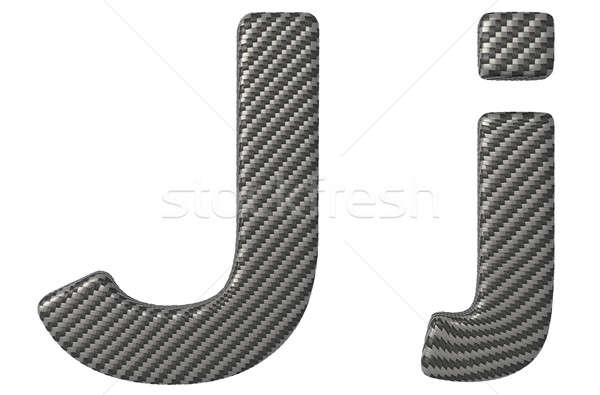 Carbon fiber font J lowercase and capital letters Stock photo © Arsgera