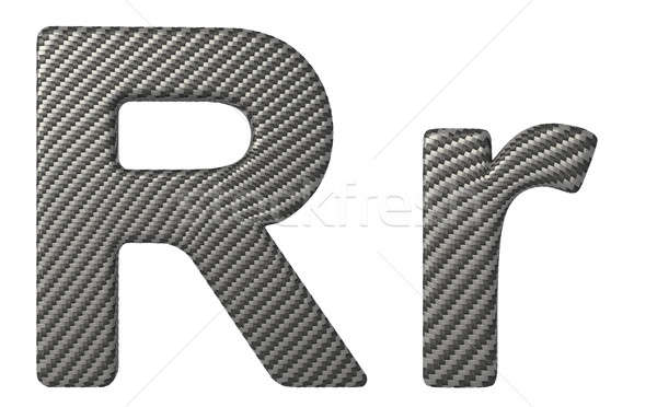 Carbon fiber font R lowercase and capital letters Stock photo © Arsgera