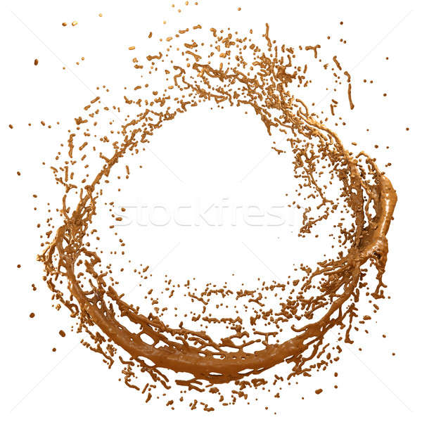 Hot chocolate or cocoa round shape splash isolated Stock photo © Arsgera