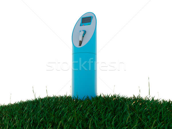 Charging station and meadow isolated on white Stock photo © Arsgera