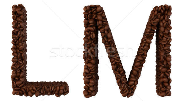 Coffee font L and M letters isolated Stock photo © Arsgera