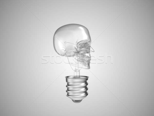 Stock photo: Lightbulb skull - health or death