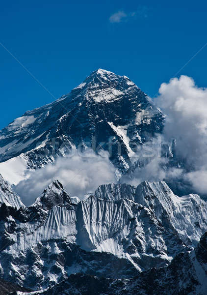 Everest Mountain Peak or Sagarmatha - top of the world Stock photo © Arsgera