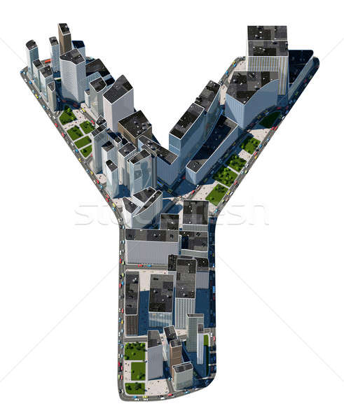 Urban Y letter from city font collection Stock photo © Arsgera