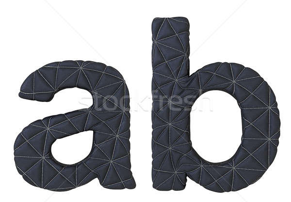 Lowercase stitched leather font a b letters Stock photo © Arsgera
