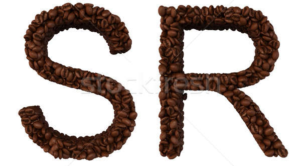 Coffee font S and R letters isolated  Stock photo © Arsgera