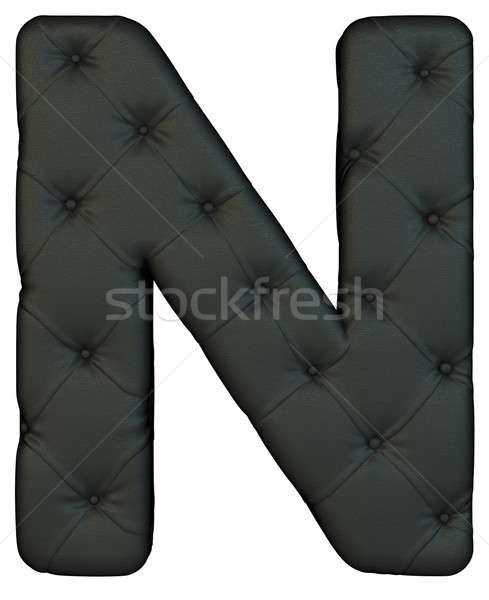 Luxury black leather font N letter Stock photo © Arsgera