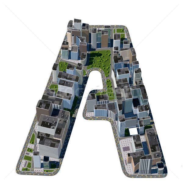 Urban A letter from city font collection Stock photo © Arsgera