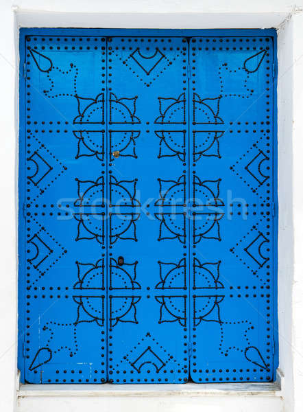 Traditional door from Sidi Bou Said in Tunisia Stock photo © Arsgera