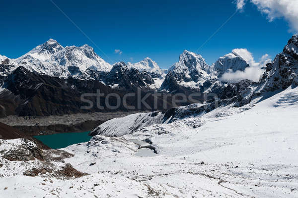 Famous peaks from Renjo Pass: Everest, Makalu, Lhotse, Nuptse Stock photo © Arsgera