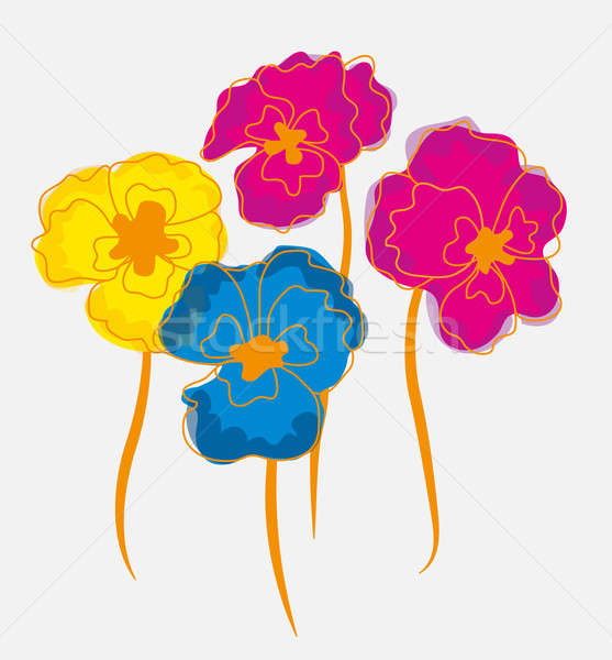 Pansies or  Indian cress flowers illustration Stock photo © Arsgera