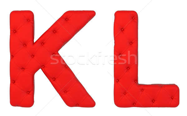 Luxury red leather font K L letters Stock photo © Arsgera