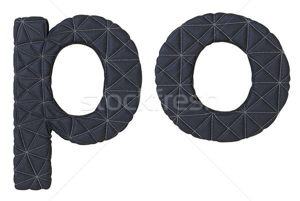 Lowercase stitched leather font p o letters Stock photo © Arsgera