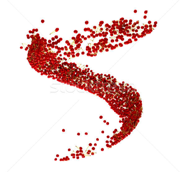 Red tasty cherry whirl isolated Stock photo © Arsgera