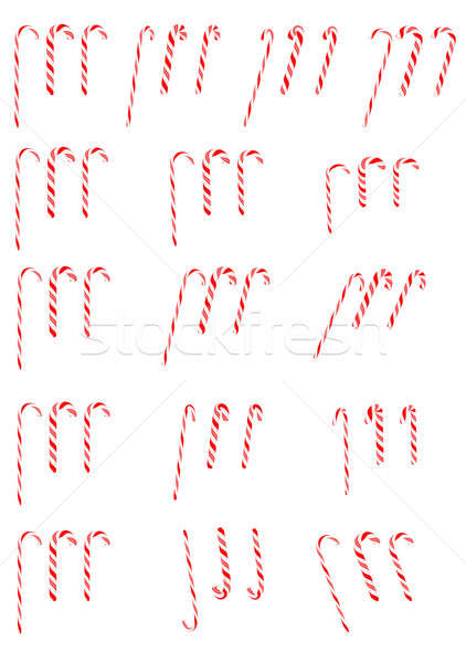 Collection of Candy canes isolated Stock photo © Arsgera